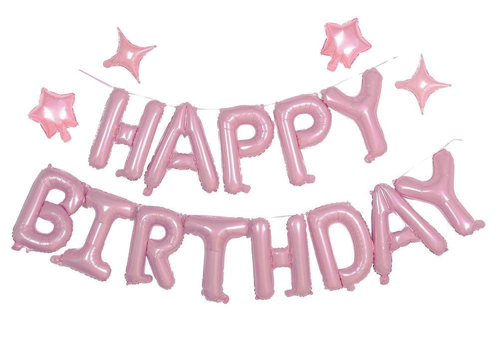 xiangsushijie birthday banner set with ribbons and straw, easy hang and inflate