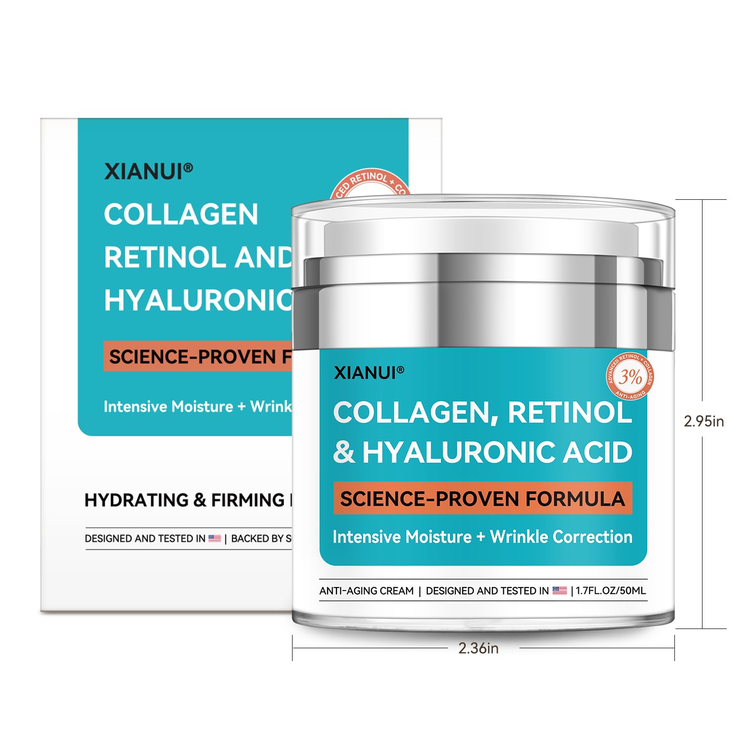 Packaging and label featuring brand name and product details.