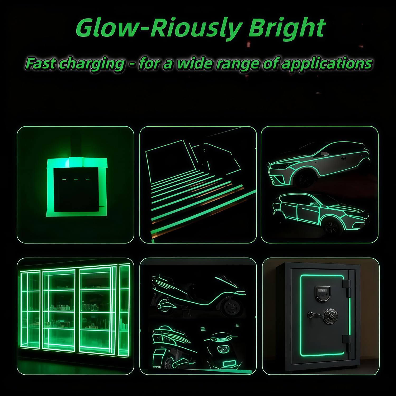 XIAXIATECH Glow Tape on helmet for night visibility