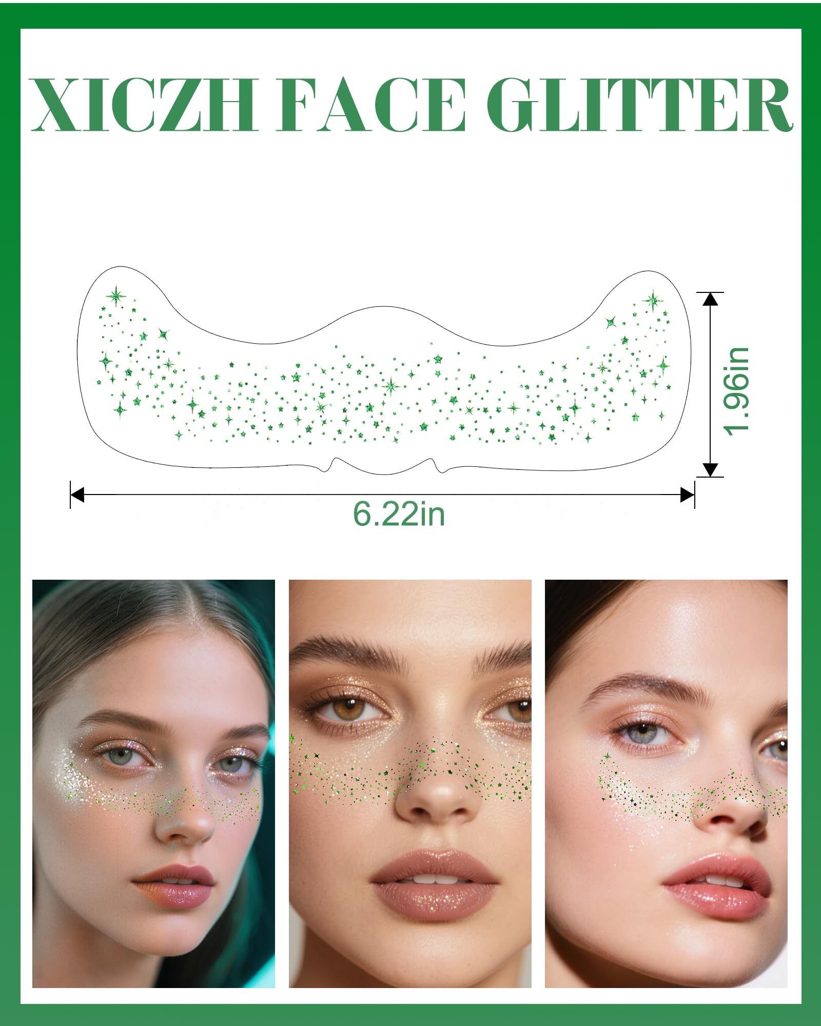 XICZH Saint Patrick's Day green glitter accessory adds playful charm.
