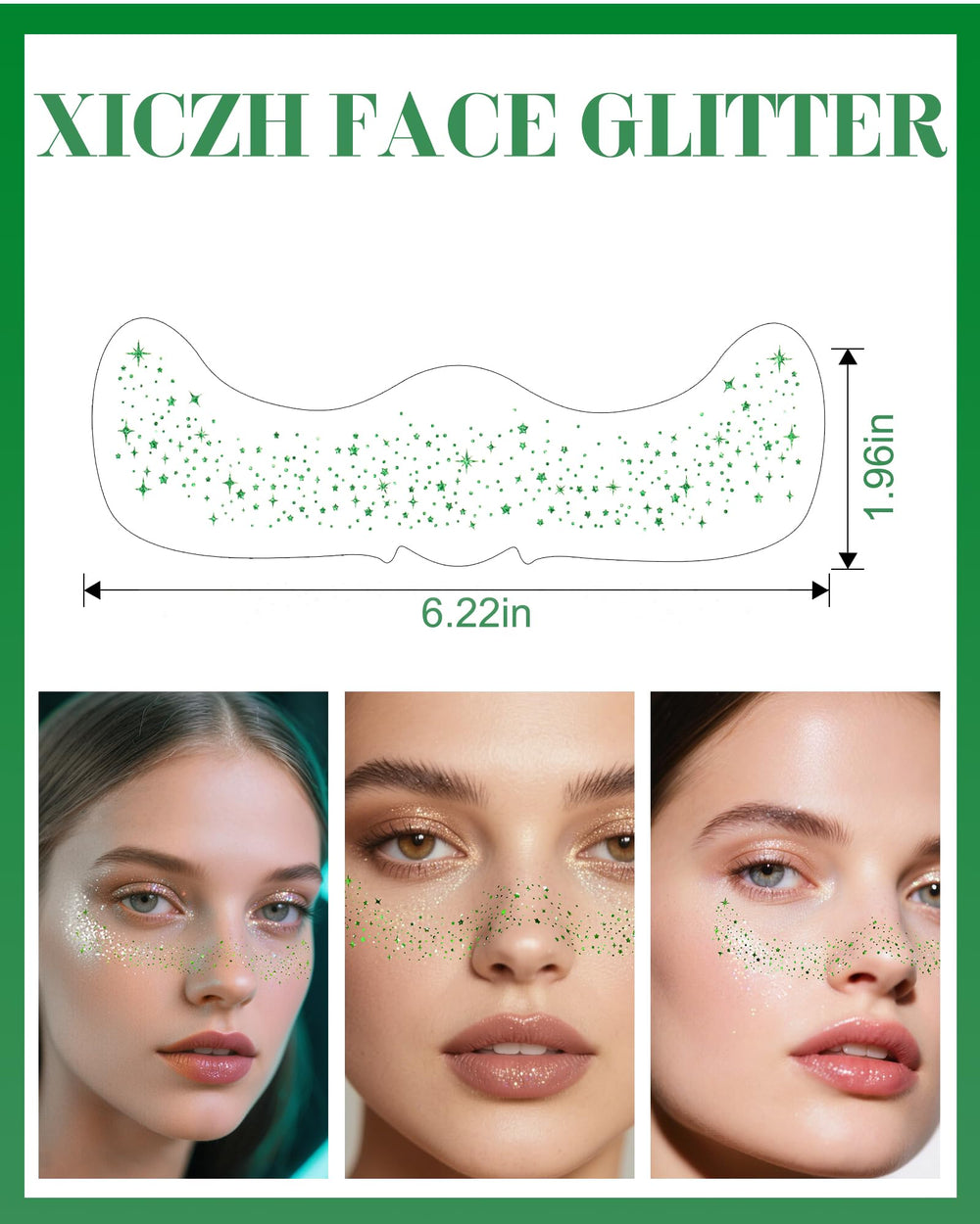 XICZH Saint Patrick's Day green glitter accessory adds playful charm.