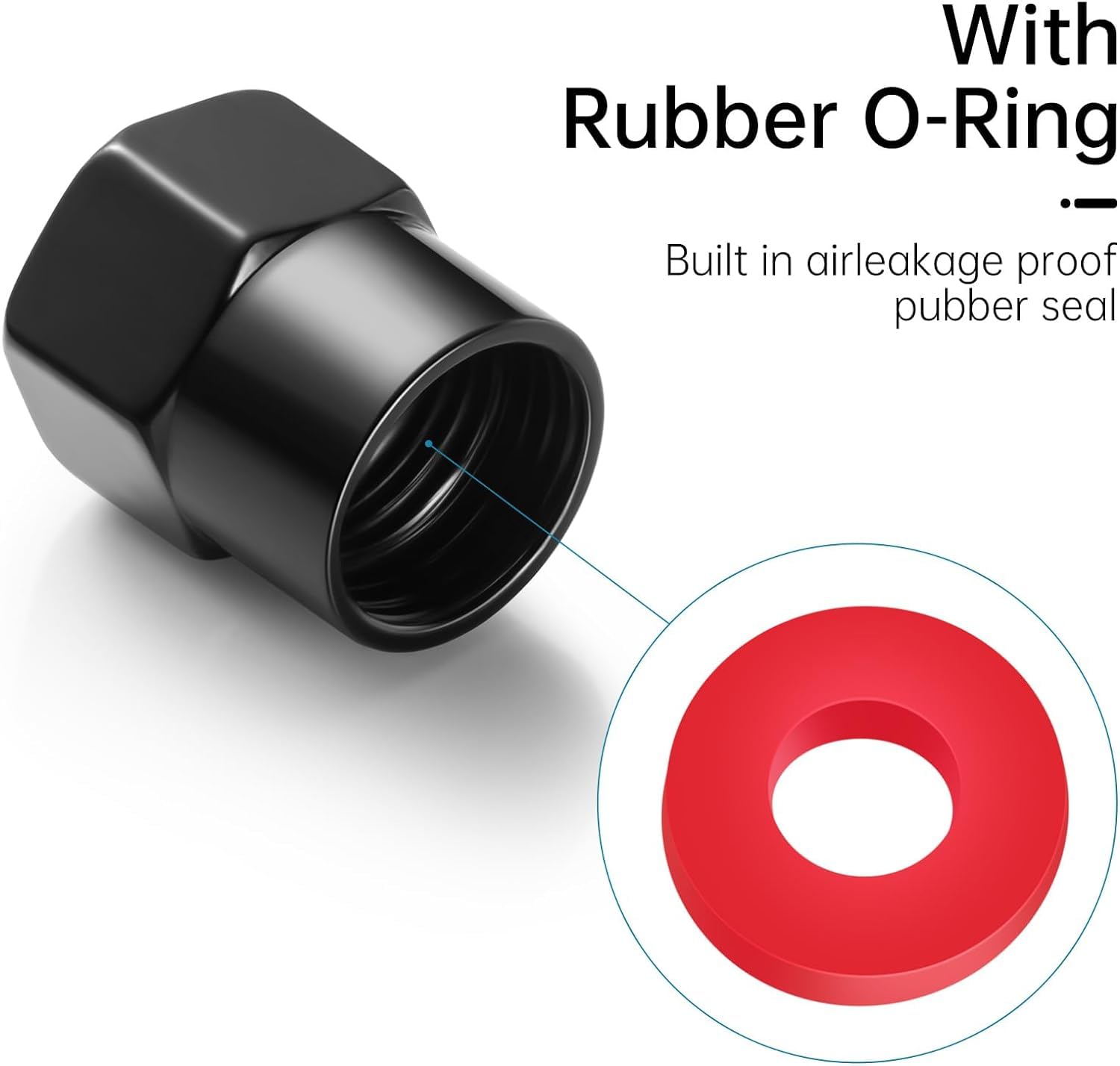 XIGRALUCK aluminum valve cap with black finish provides durable protection.