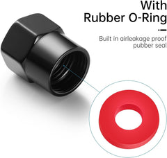 XIGRALUCK aluminum valve cap with black finish provides durable protection.