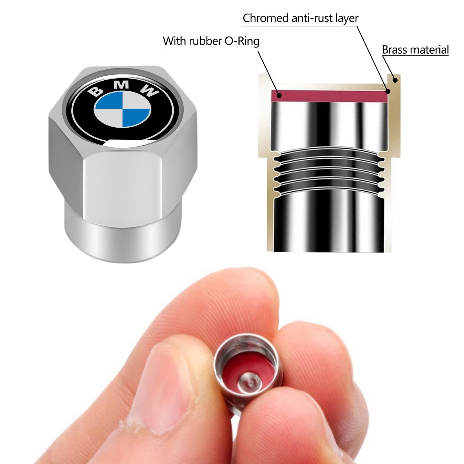 XIGRALUCK universal-fit valve cap works with cars and SUVs.