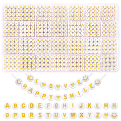 XIMISHOP gold alphabet beads 4x7mm for personalized name bracelets and jewelry.