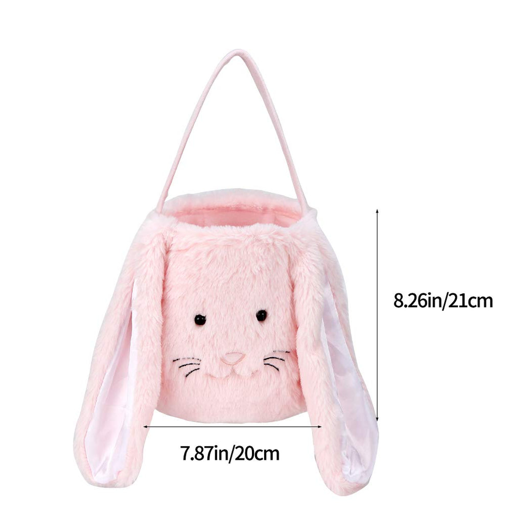 XinblueCo bunny basket interior opened to reveal ample space for eggs and candies.
