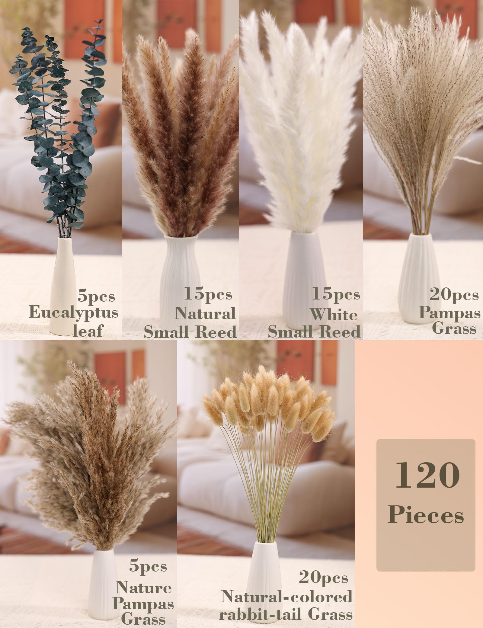xin's convey dried flowers and reed grass mix enhances bohemian wedding centerpieces