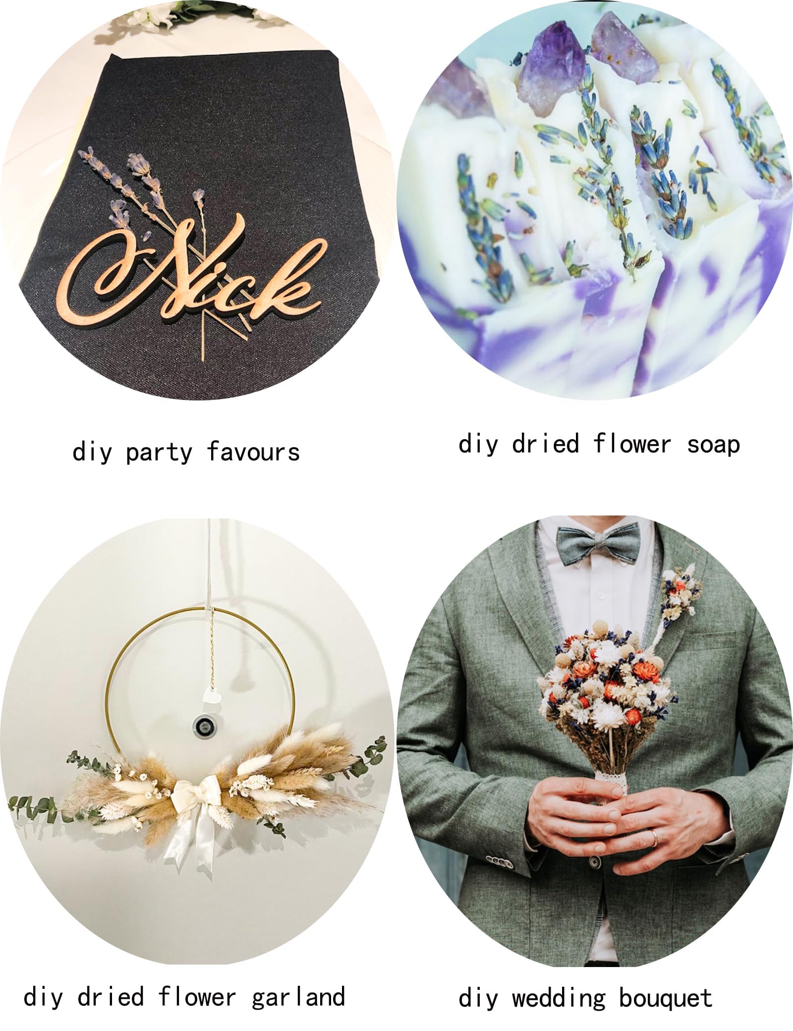Xin's Convey dried flowers with stems for easy DIY projects.