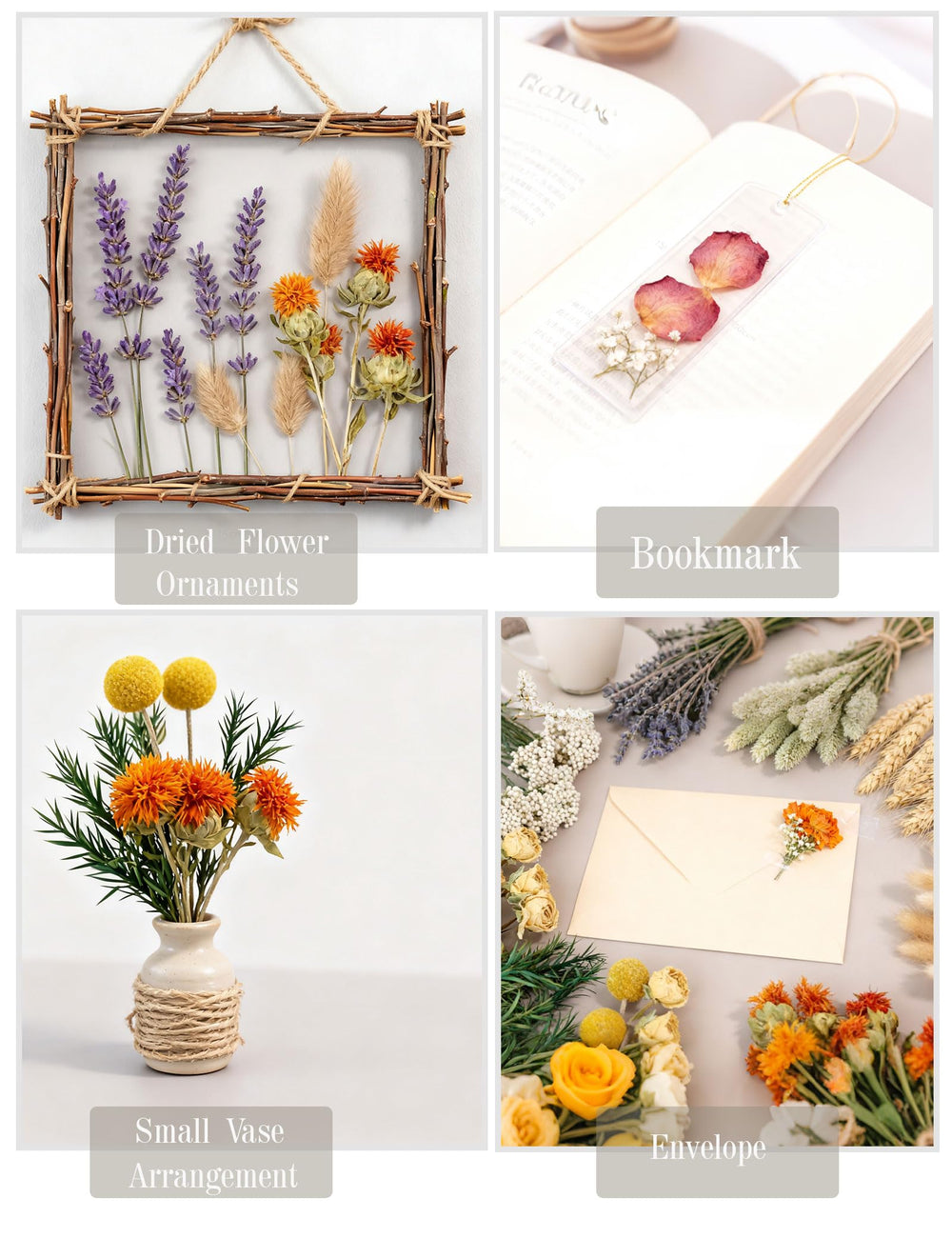 Xin's Convey mini dried bouquets for small vases and gifting.