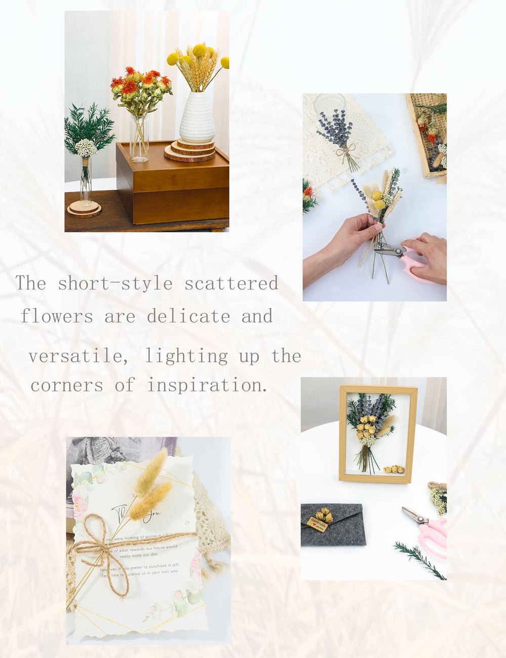 Xin's Convey multi-headed roses dried blooms for romantic handmade bouquets.