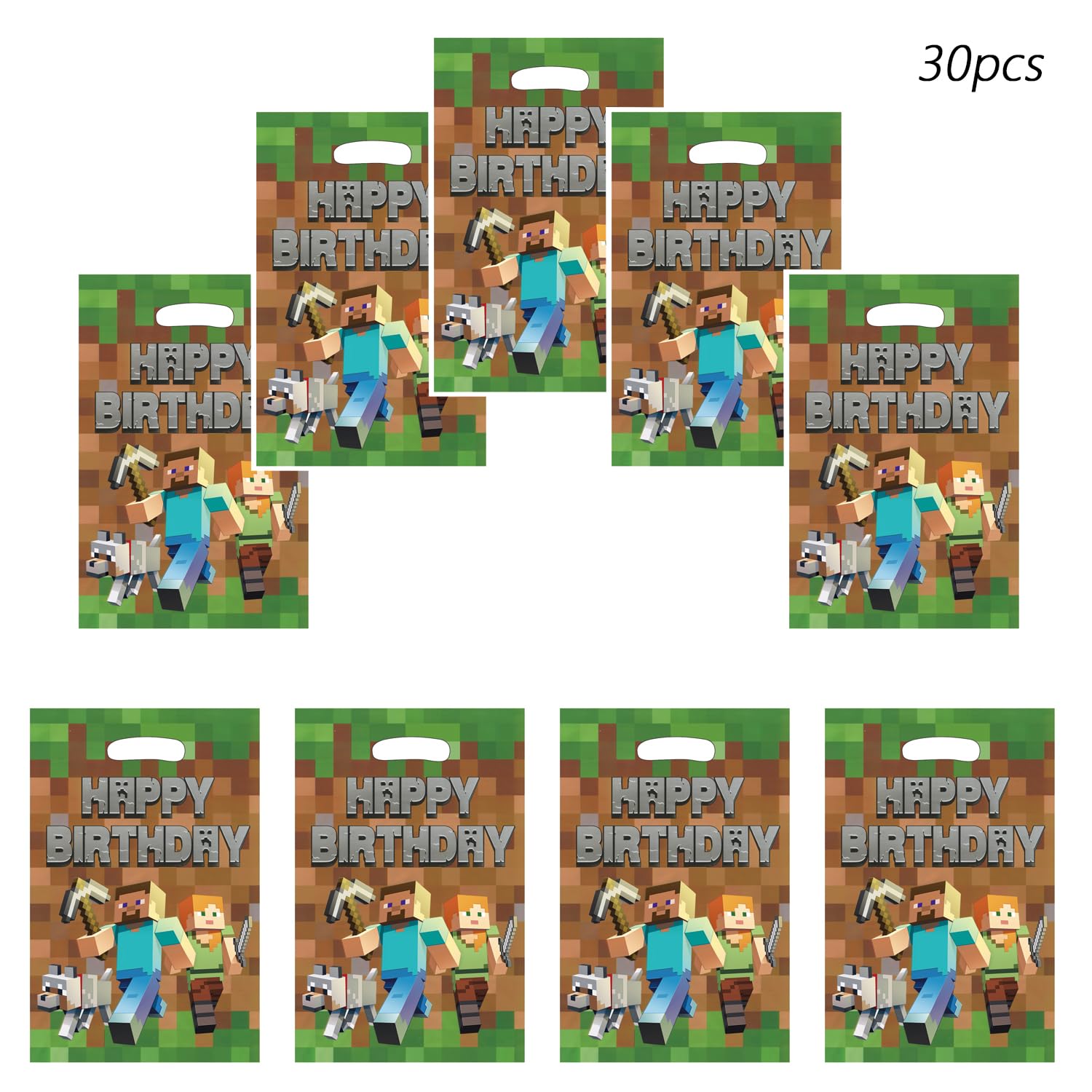 Xioose Pixel cartoon-pattern bags ideal for birthday celebrations and prize giveaways.