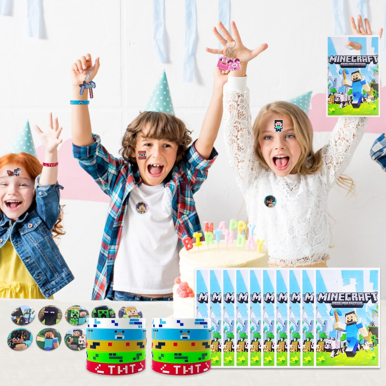 Xioose Pixel Style themed party set displayed for inspiration and setup.