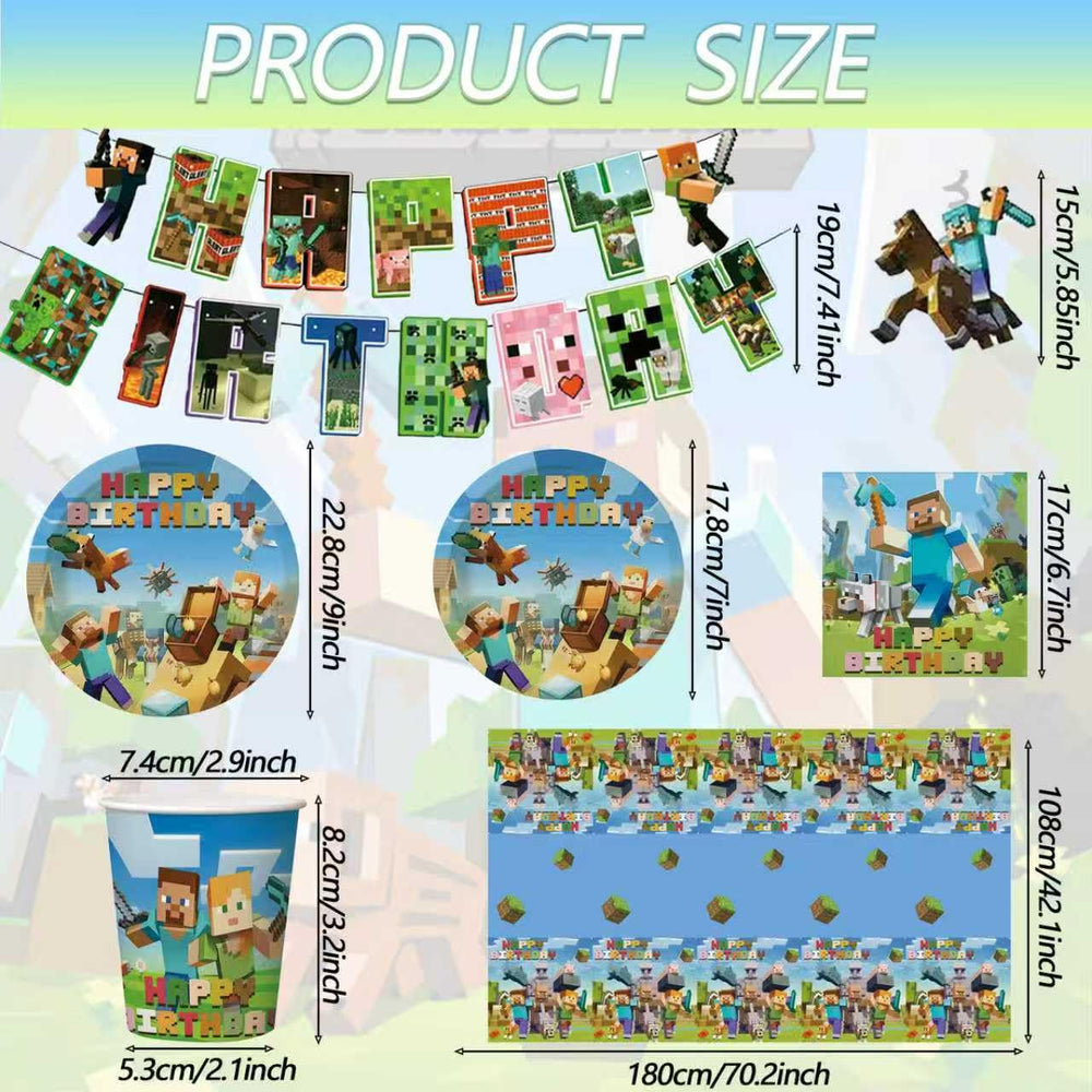 Xioose Pixel 7-inch plates add cute multitier servings for kids' party.