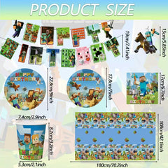 Xioose Pixel 7-inch plates add cute multitier servings for kids' party.