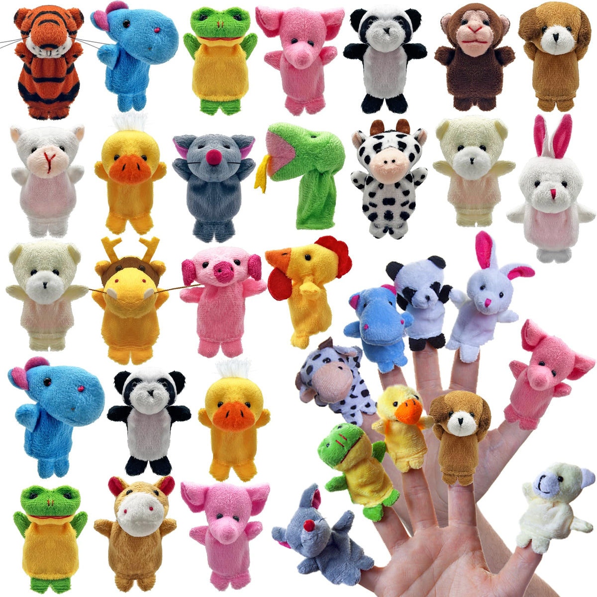 XIPEGPA finger puppet set with fluffy fabric for engaging storytelling.