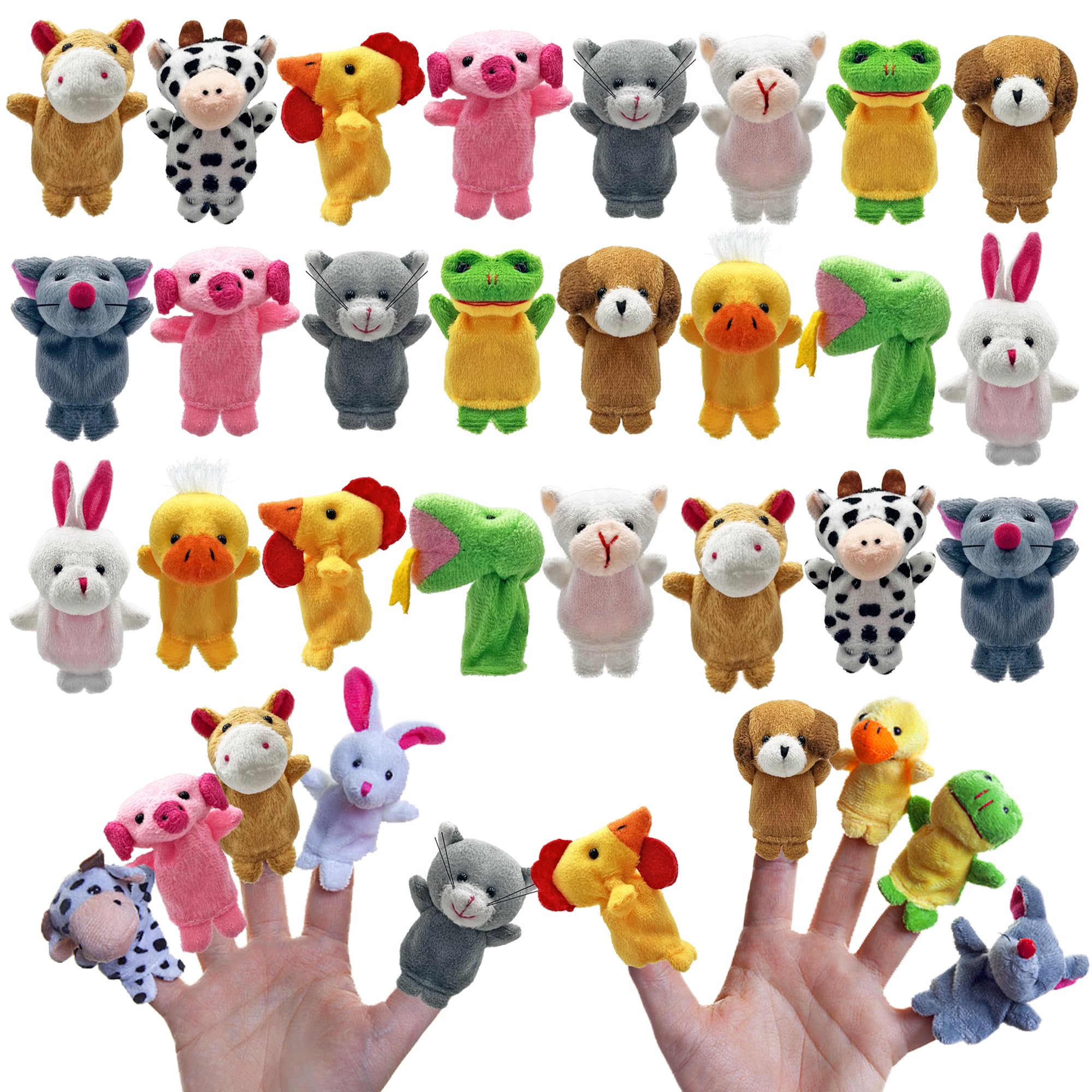 XIPEGPA 24pc finger puppets set for engaging storytelling and imaginative play.