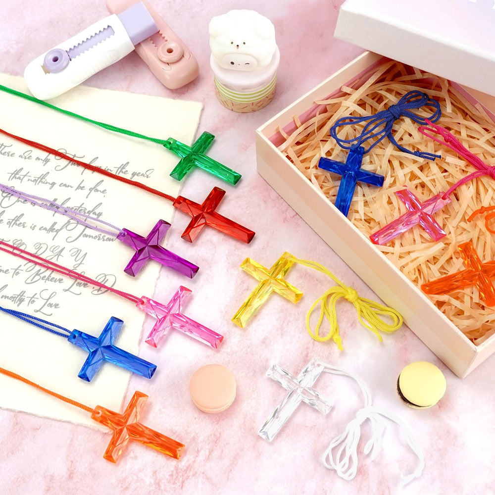 XIPENGKEJI cross necklace packaging ideal for classroom giveaways.