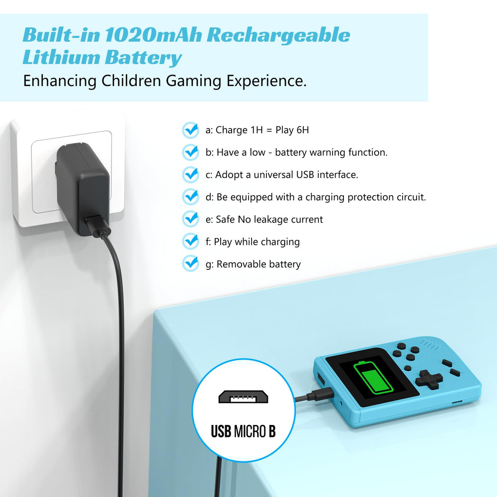Xiskt mini retro handheld console with 400 built-in games for diverse play