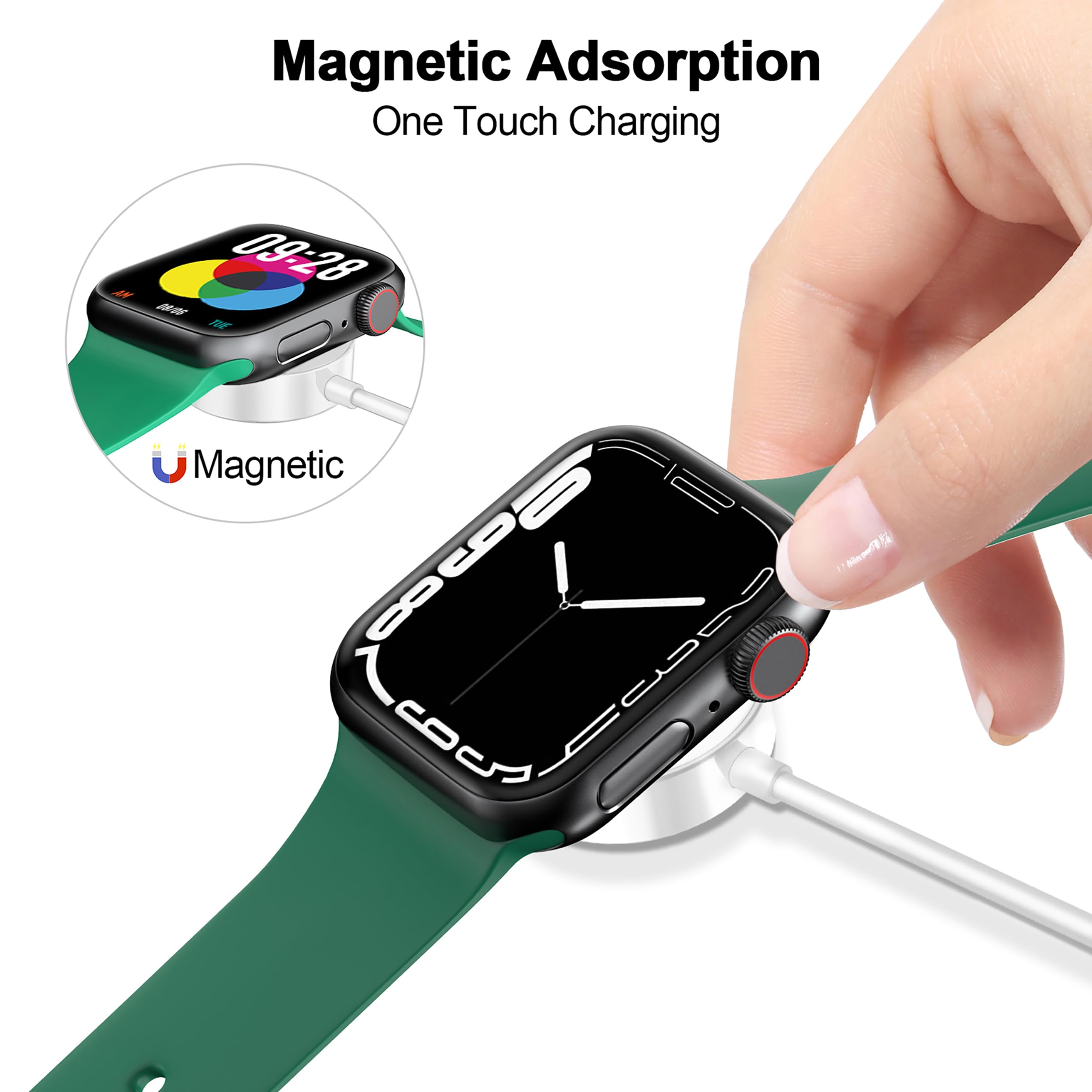 Xiwxi magnetic charging cable coiled for portable travel use in white