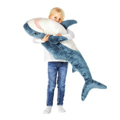 XIYUAN SharkPlush front view shows a large cuddly shark for bedtime hugs