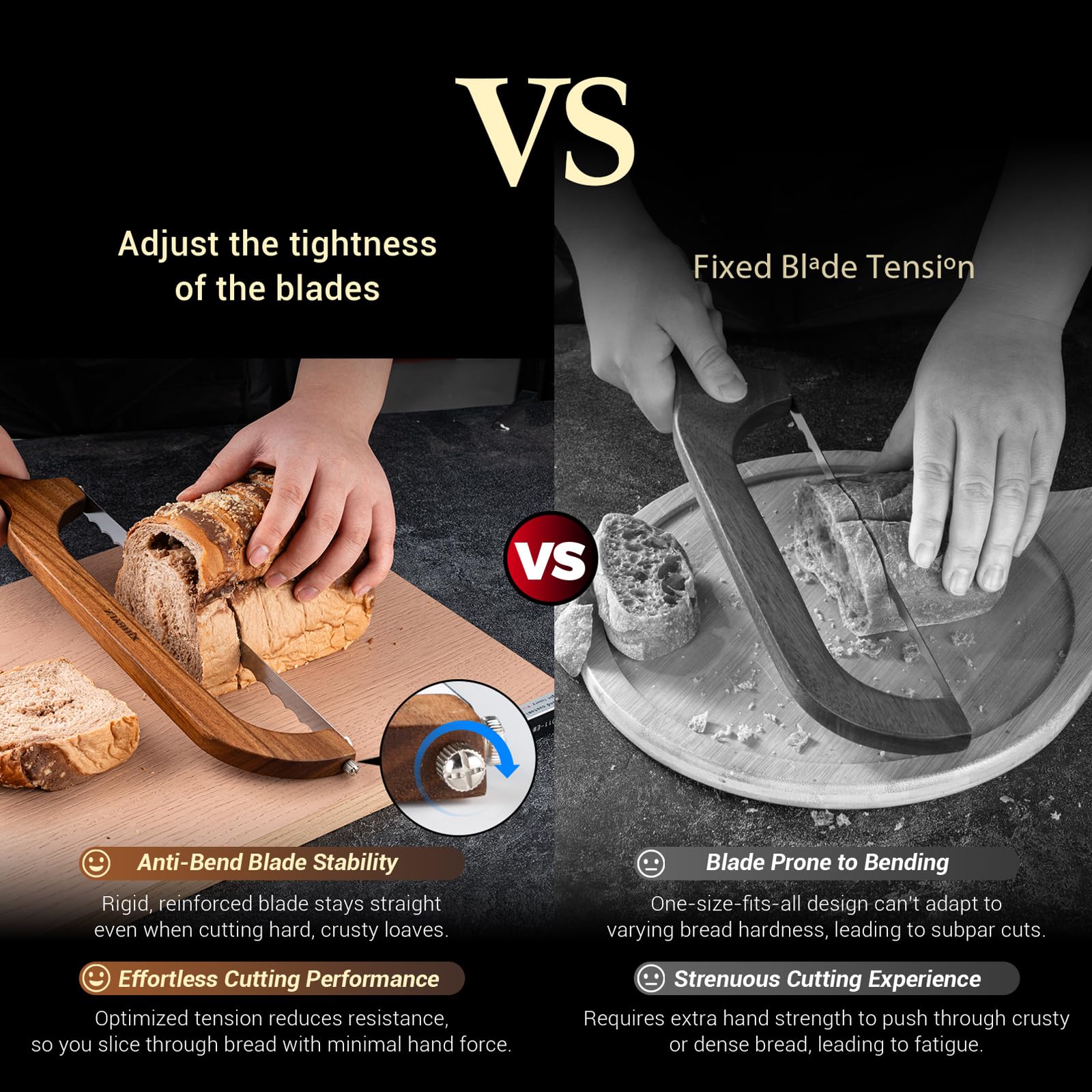 Replacement blade option ensures ongoing performance for crusty bread