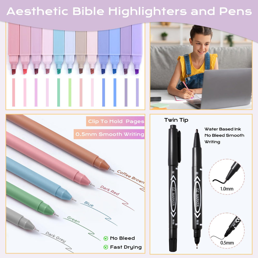 XKDOUS Bible Study Kit 90 tabs for color-coded notes