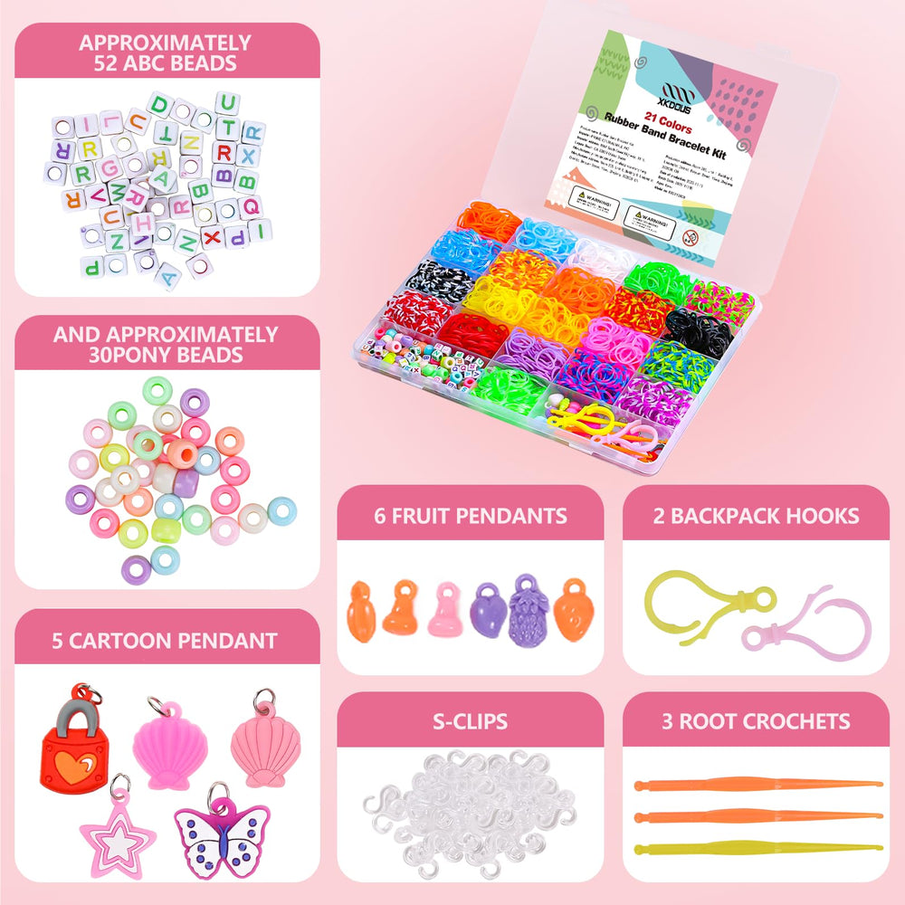 XKDOUS loom bracelet making kit demonstrates a beginner-friendly crafting setup.
