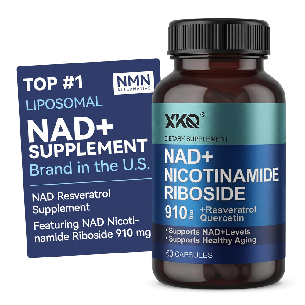 XKQ NAD+ supplement bottle front for daily energy support