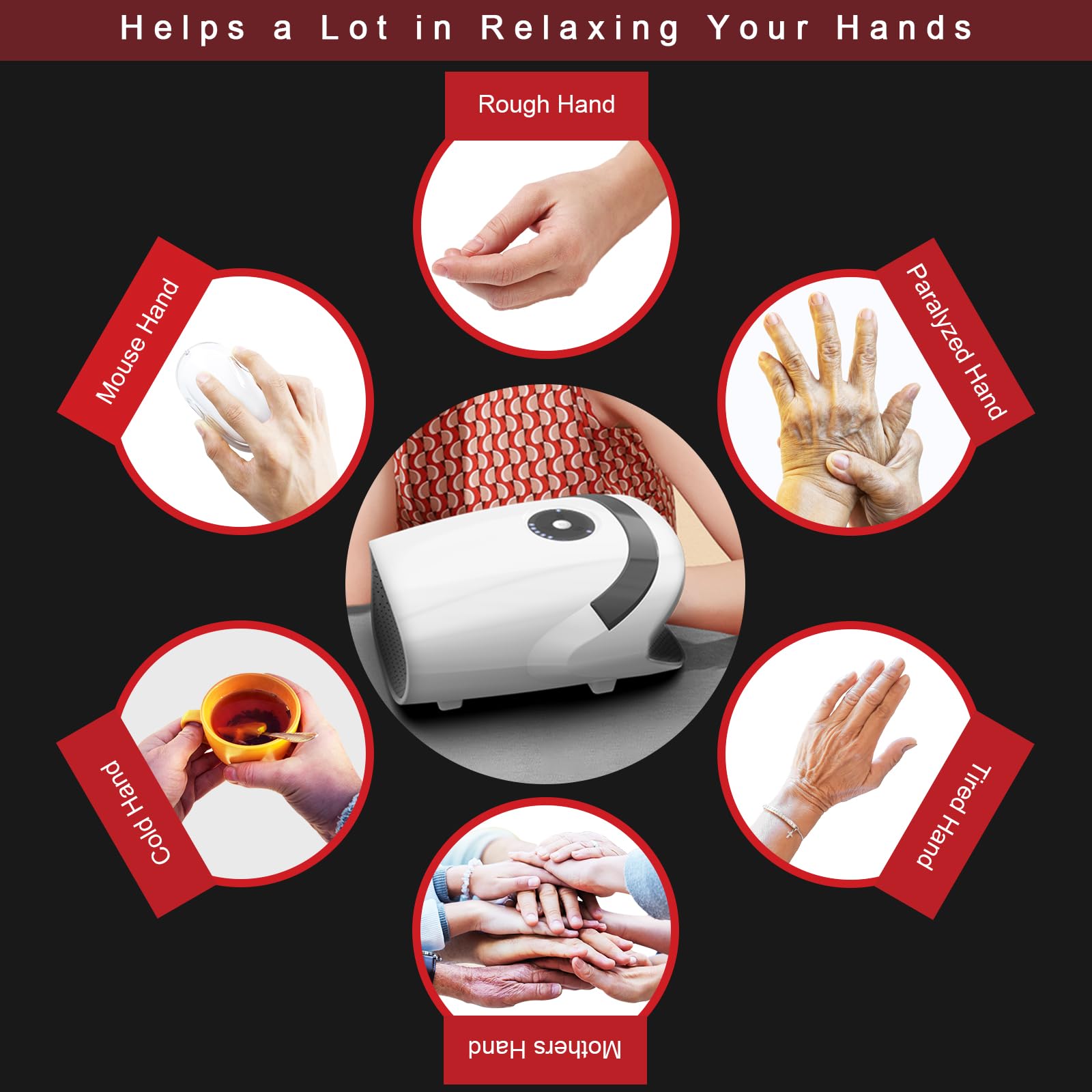 Ergonomic white massager fits hands comfortably at home or office.