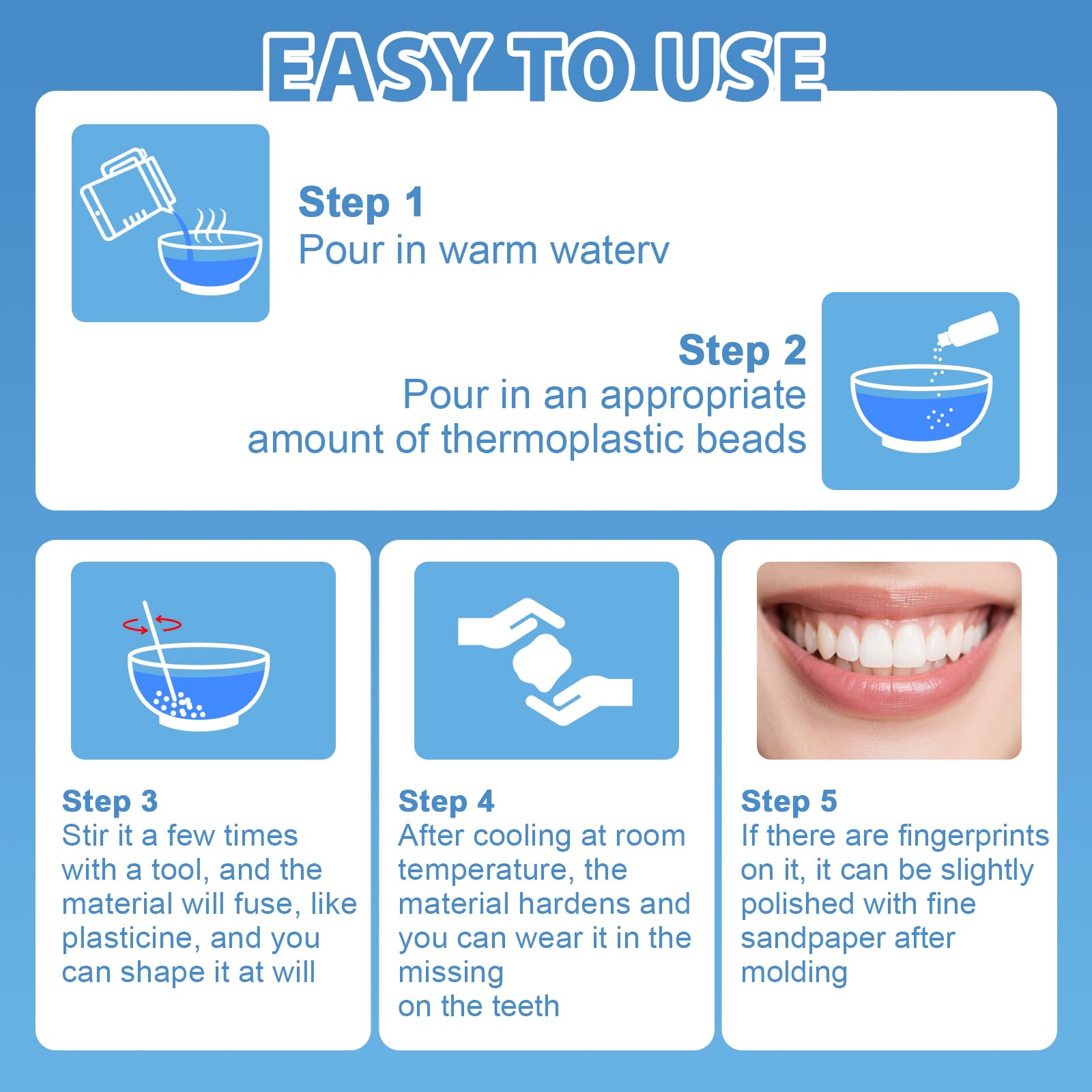 XLMCWT temporary tooth at home use highlights convenience and quick shaping