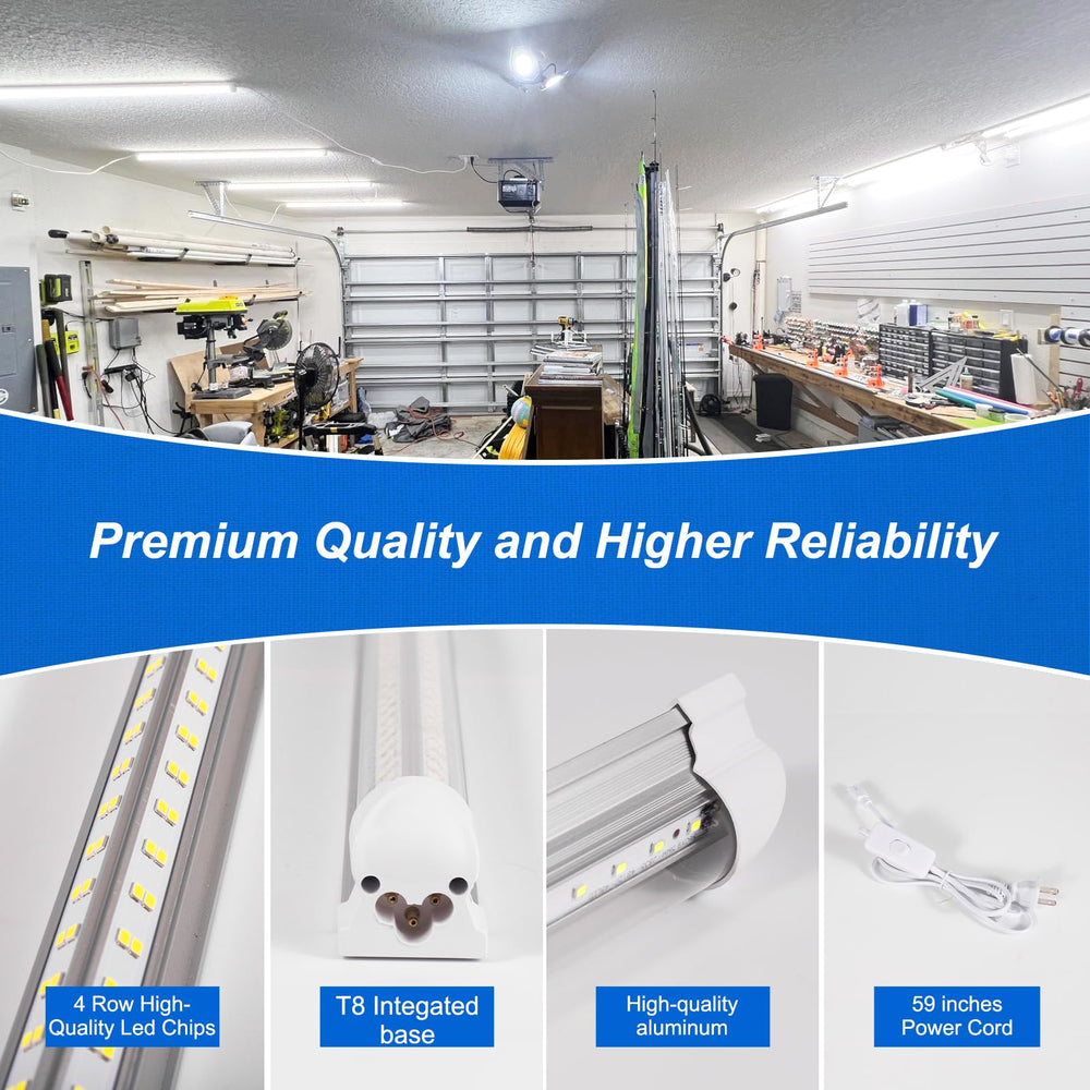 XLNYUUI Led Shop Light 4ft aluminum body with efficient heat dissipation.