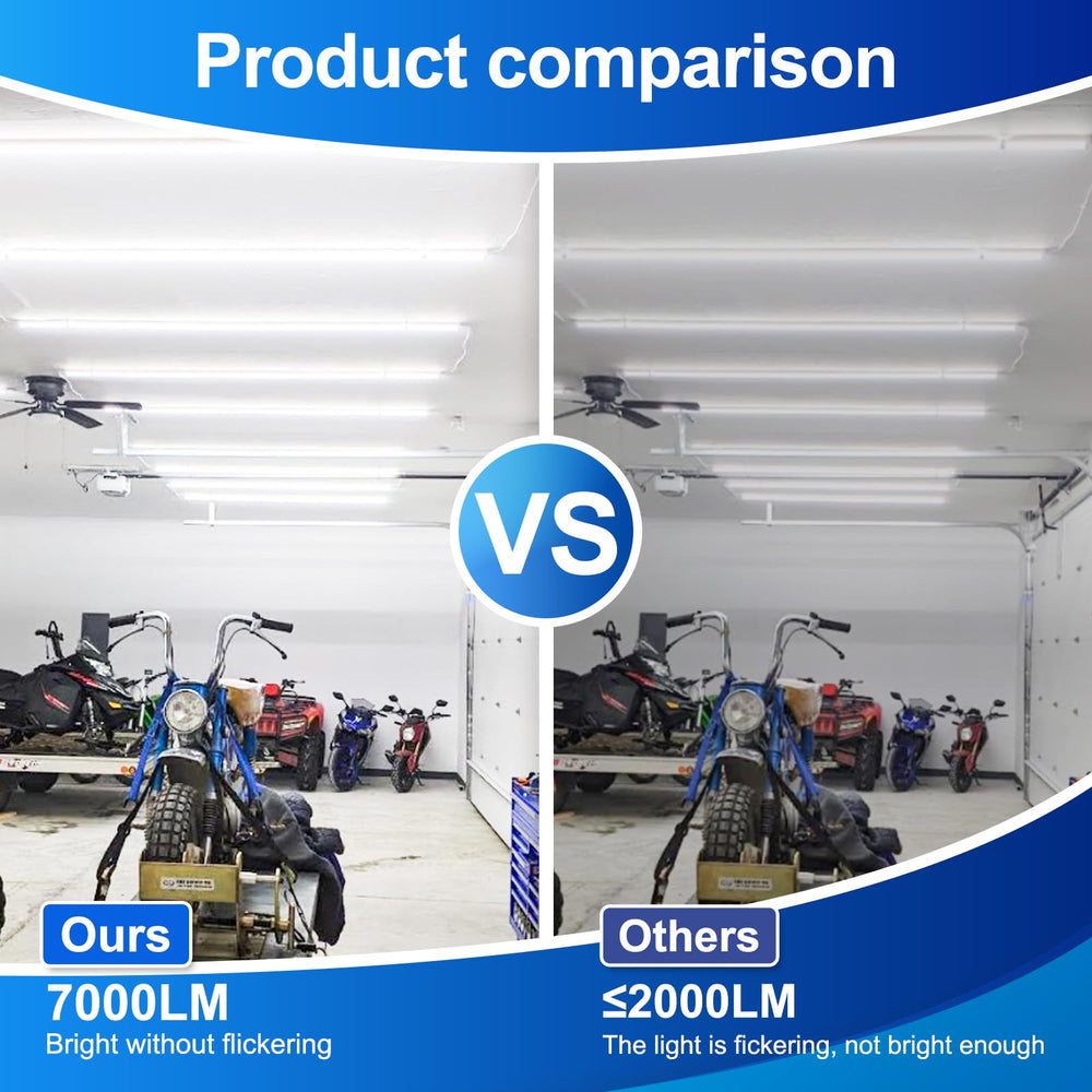 XLNYUUI Led Shop Light 4ft linkable setup enables scalable garage illumination.