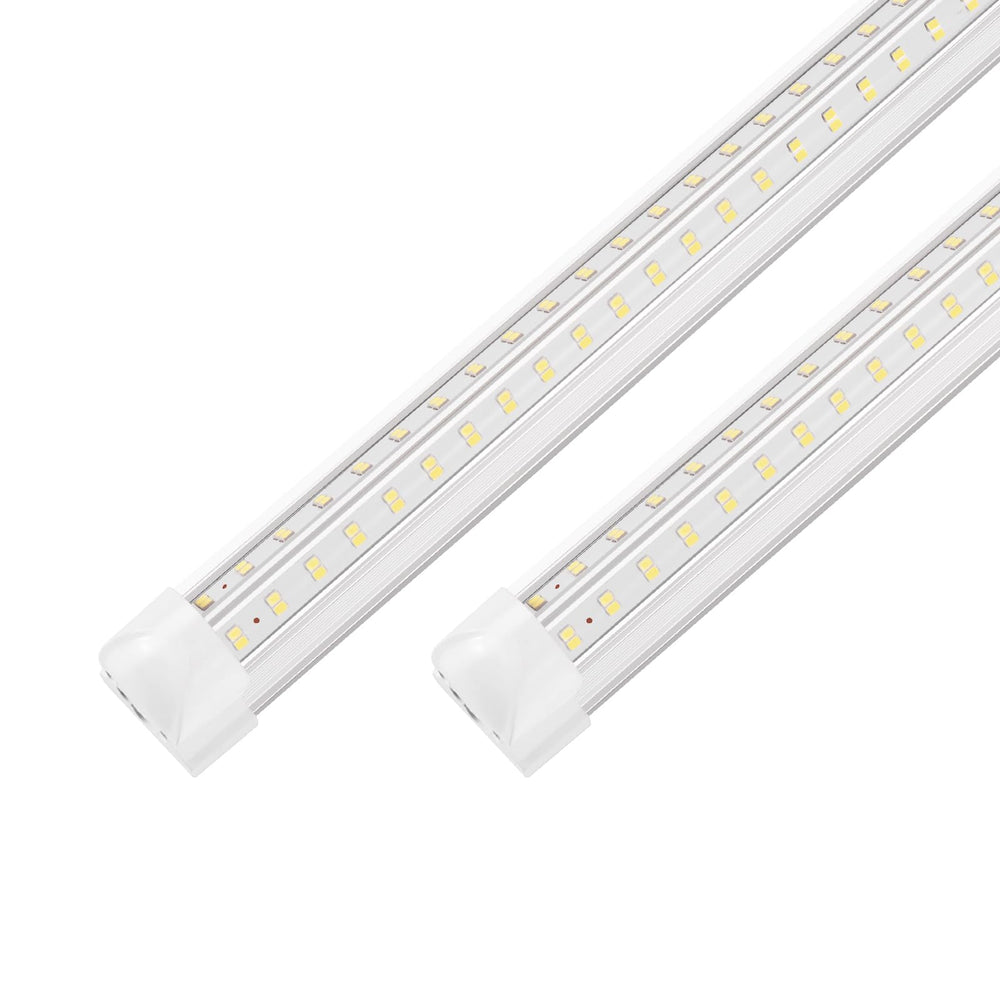 XLNYUUI LED shop lights with V-shape for wide, efficient garage illumination.