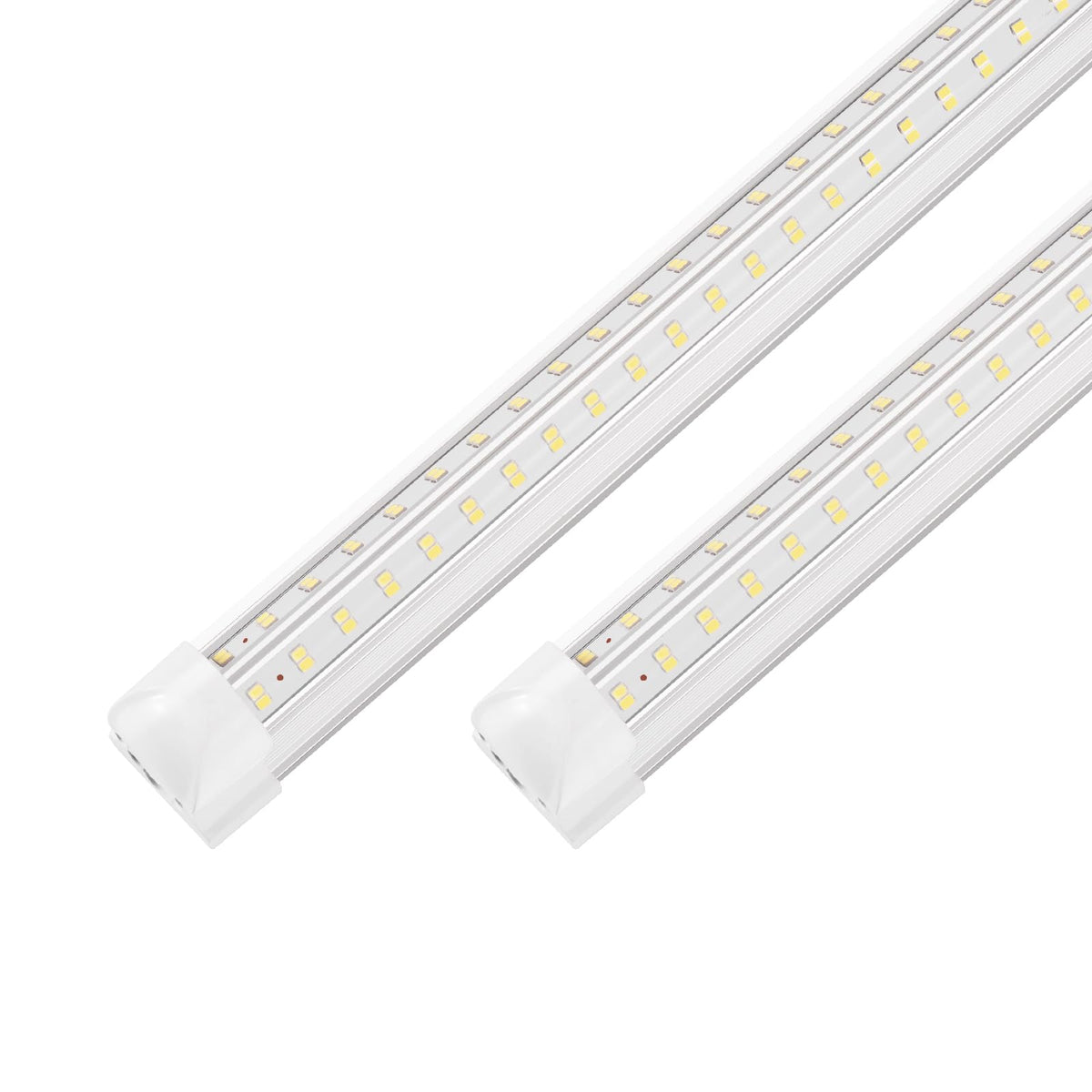 XLNYUUI LED shop lights with V-shape for wide, efficient garage illumination.
