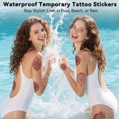Xmasir henna tattoo stickers close-up patterns for stylish festival looks