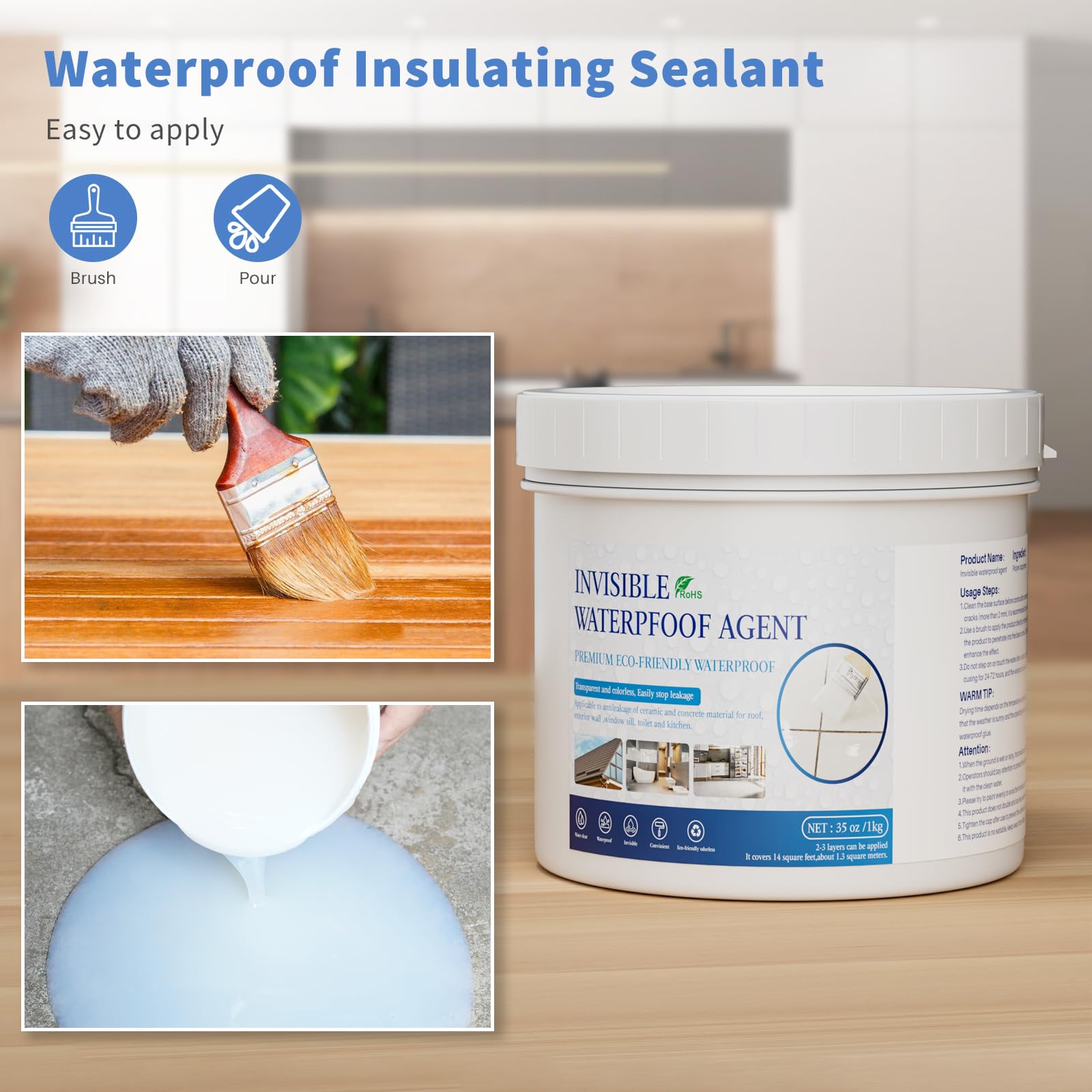 Xmntdo flexible sealant forms a durable multi-layer waterproof coating
