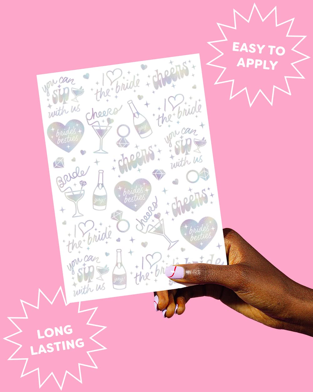 xo Fetti Cheers Bachelorette tattoos You Can Sip With Us for cheeky party branding.