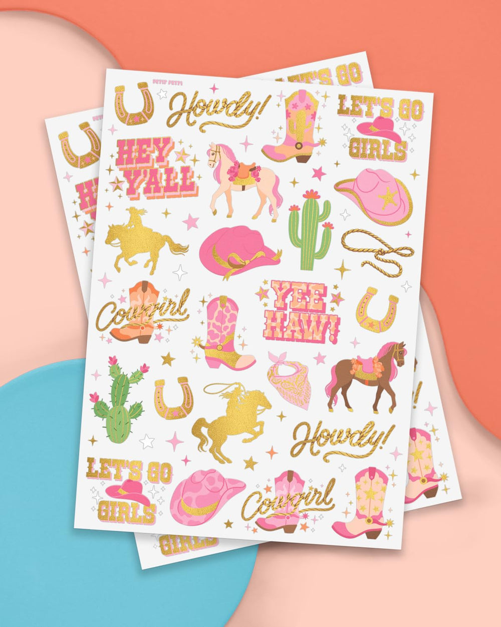xo Fetti cowgirl tattoos design horses for festive rodeo party accents