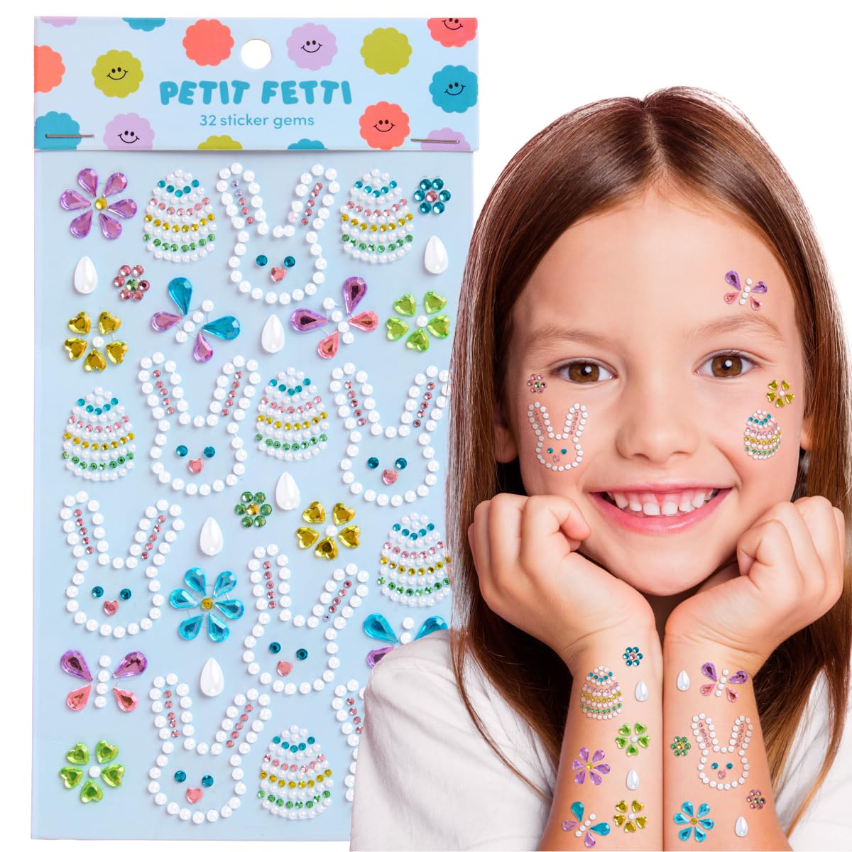 xo, Fetti face stickers for playful bunny looks and Easter crafts
