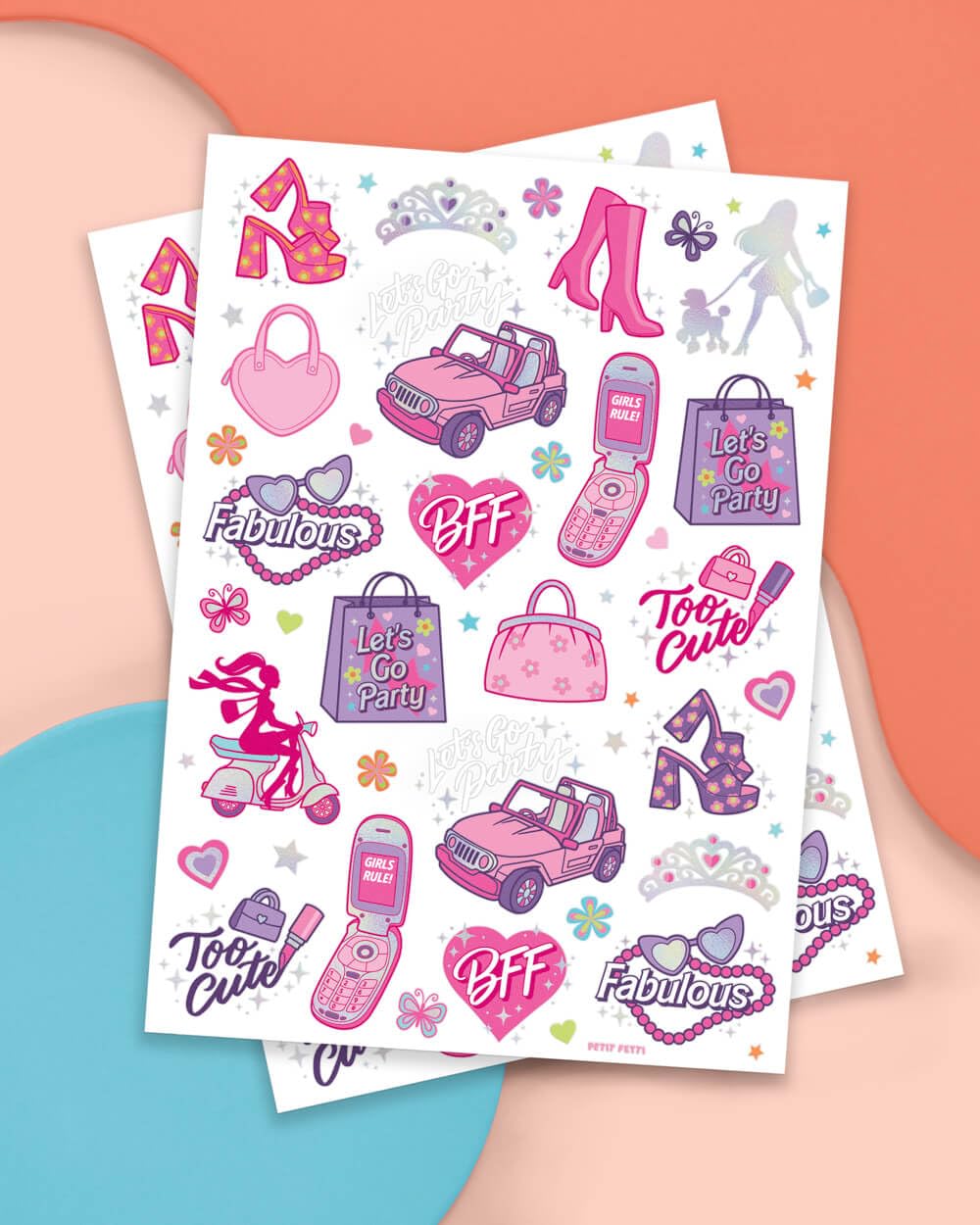 xo Fetti pink party tattoos hearts for stylish keepsakes and smiles.