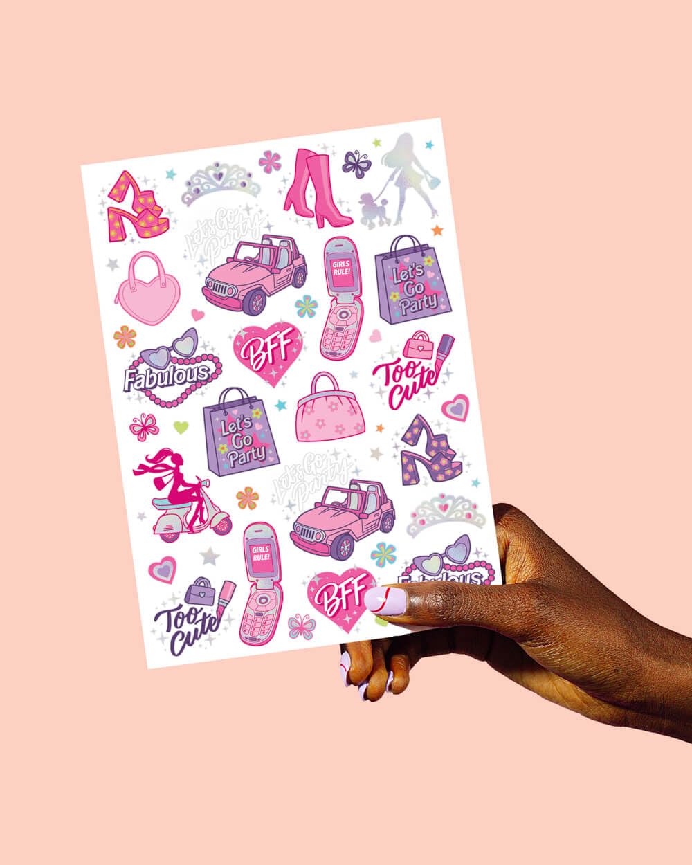 xo Fetti pink party tattoos shoes and purses for chic accents and party flair.