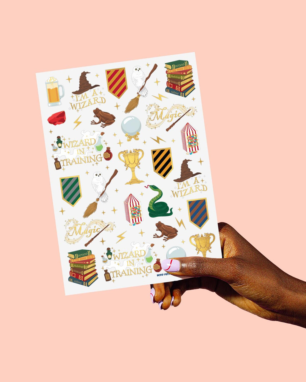 xo, Fetti Wizard Party tattoos with gold foil spells for imaginative play