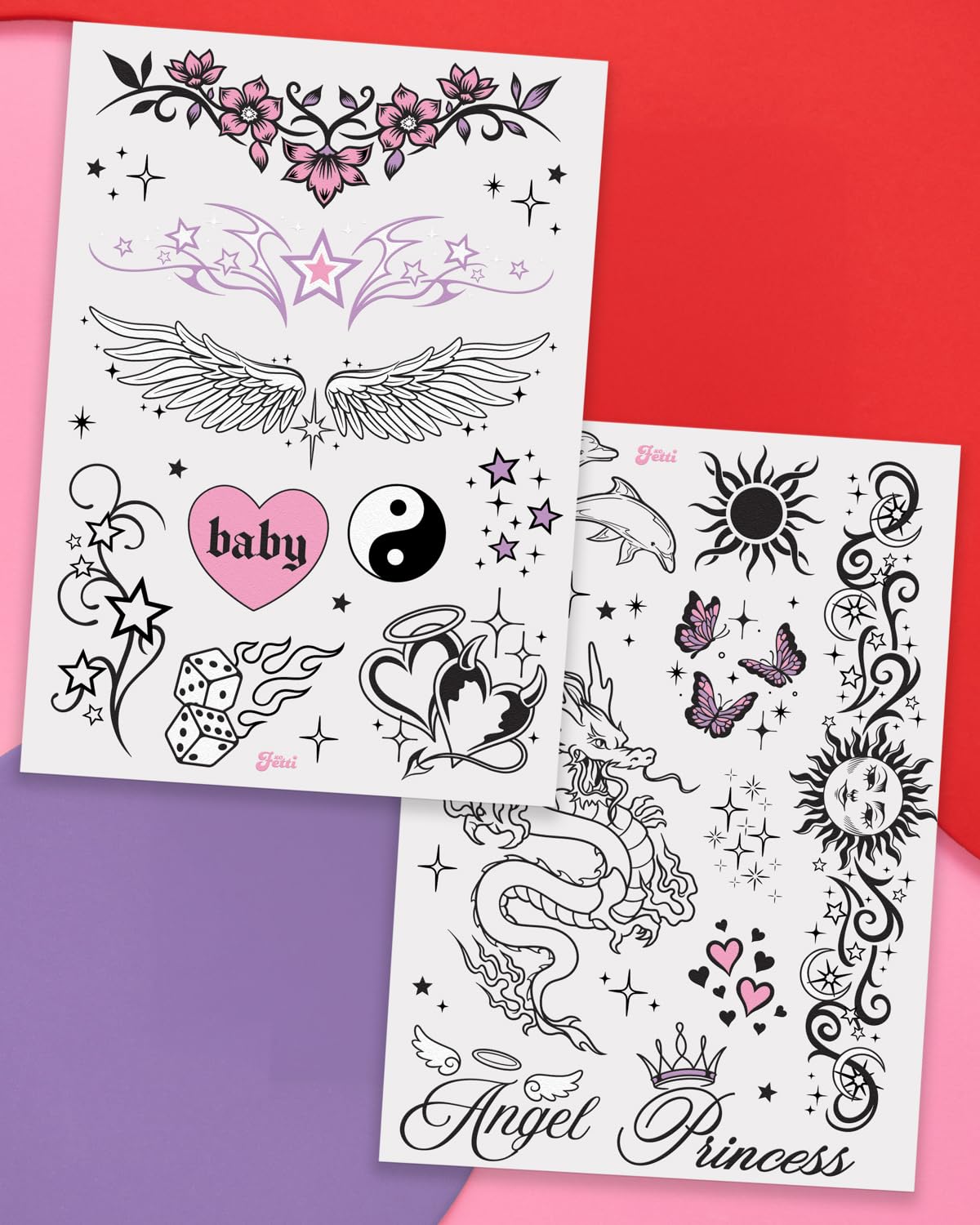 xo, Fetti Y2K tattoo angel wings add angelic flair for nights out