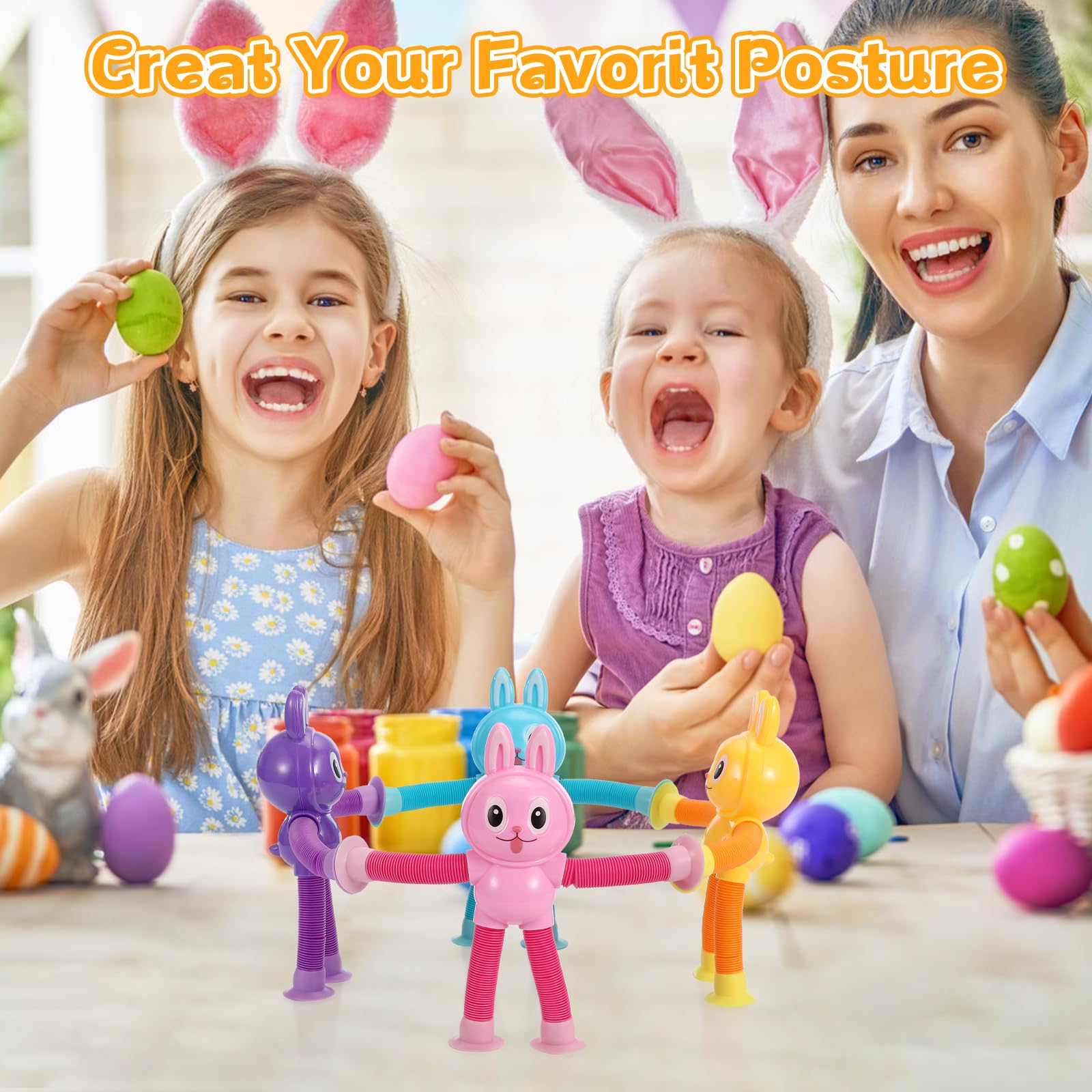 XONTEUS durable ABS bunny toys endure popping, stretching, and bending for repeated fidget play.