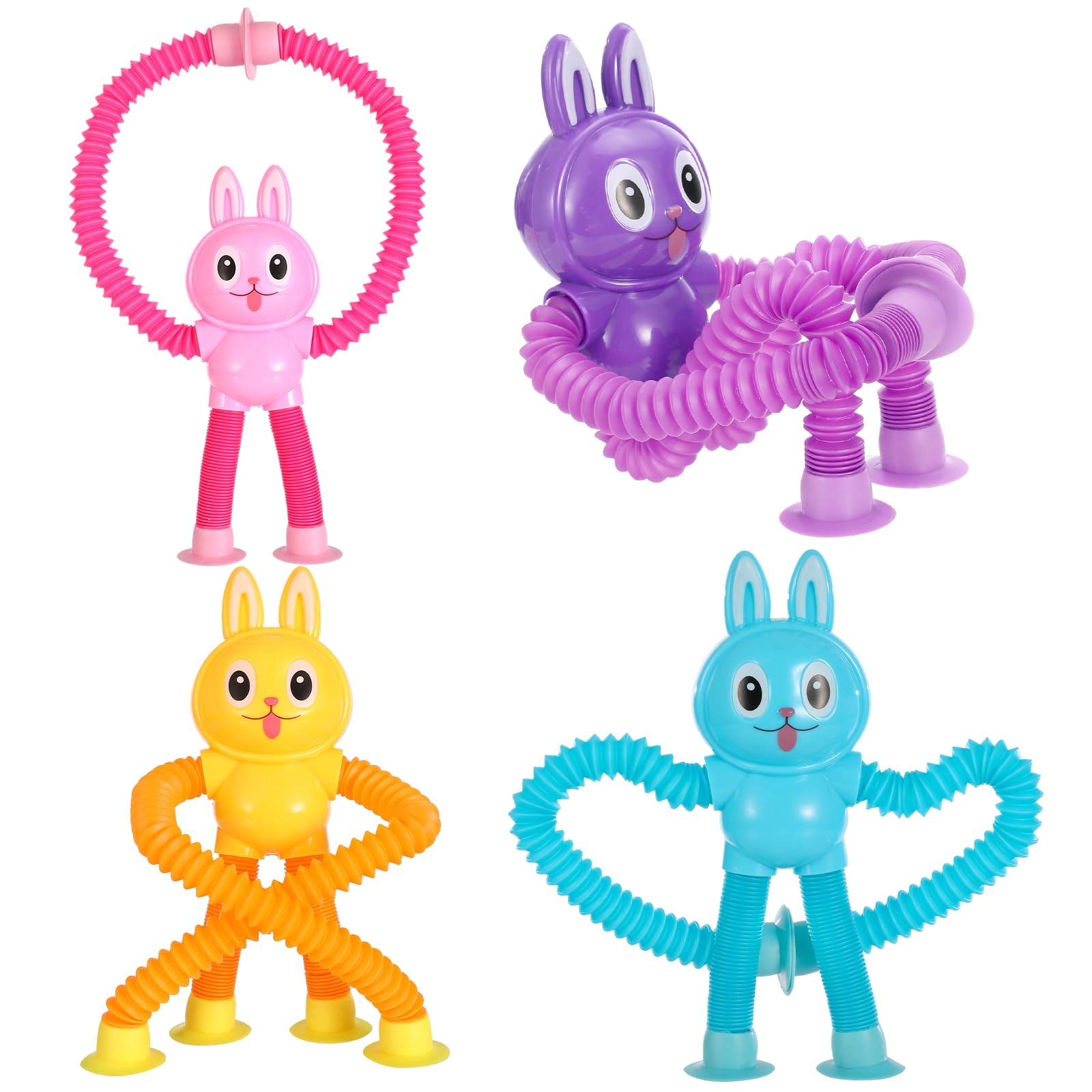XONTEUS blue pop tubes bunny for tactile play and imaginative storytelling on the go.