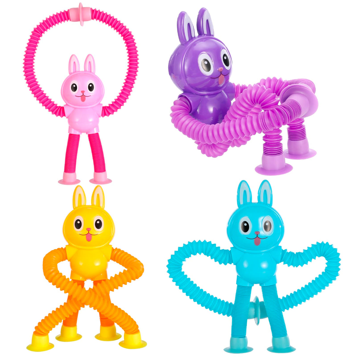 XONTEUS blue pop tubes bunny for tactile play and imaginative storytelling on the go.
