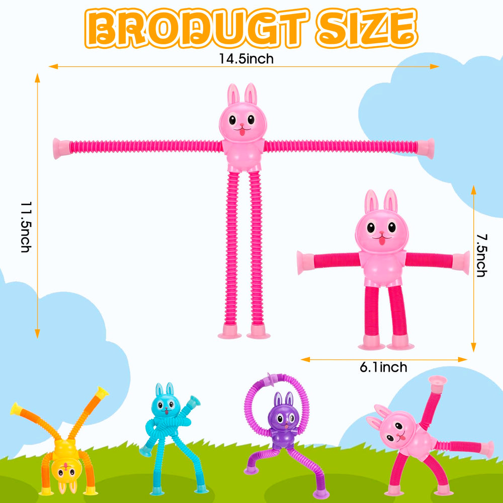 XONTEUS pink pop tubes bunny boosts colorful sensory exploration and fine motor skills at home.