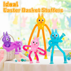XONTEUS yellow pop tubes bunny offers bright tactile feedback and portability for travel.