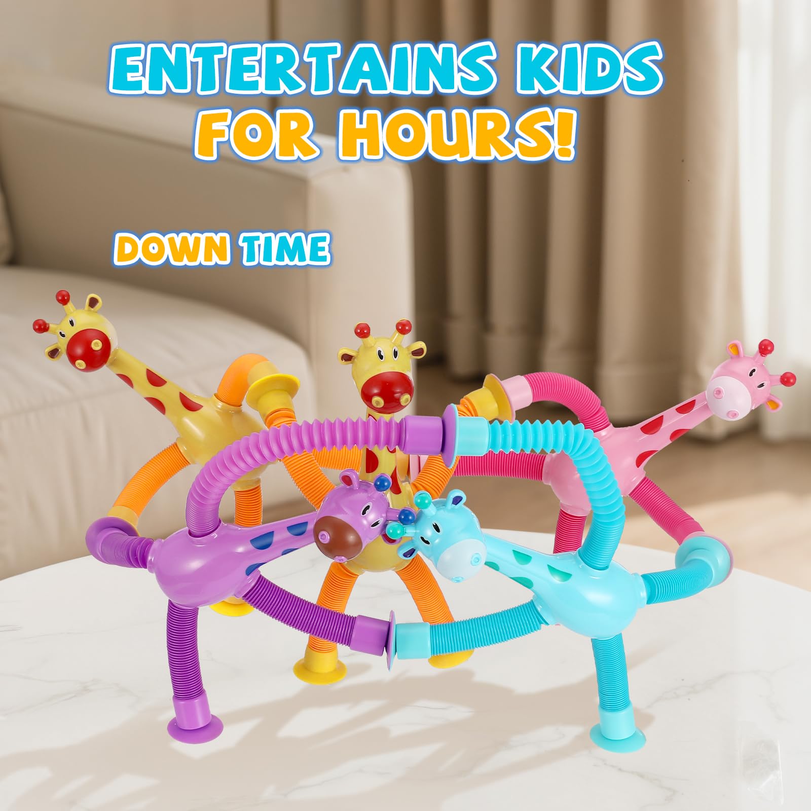 XONTEUS giraffe with extendable limbs encourages fine motor play and shaping