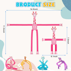 XONTEUS colorful giraffes with suction cups attach to smooth surfaces for on-the-go fun